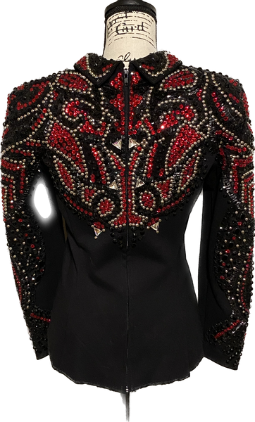 Red and Black Horsemanship Top